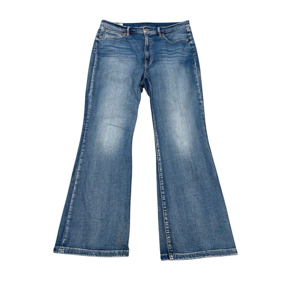 Gap Flare High Rise Jeans Medium Indigo Size 32/14S Short